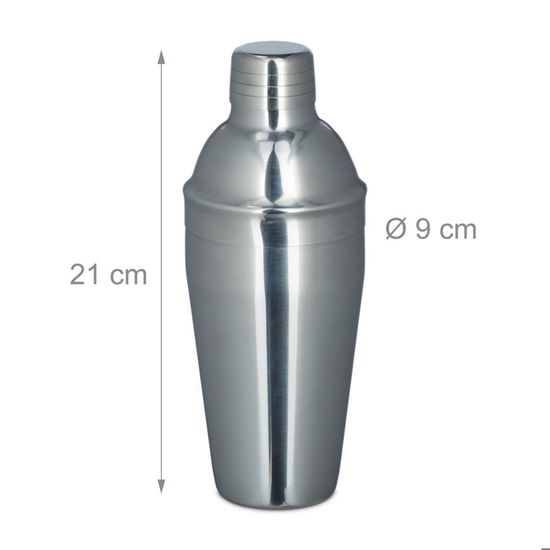 Relaxdays Set Barman 11 Pièces Pro – Shaker, Doseur, Passoire, Pilon, Support Bambou – Acier Inoxydable