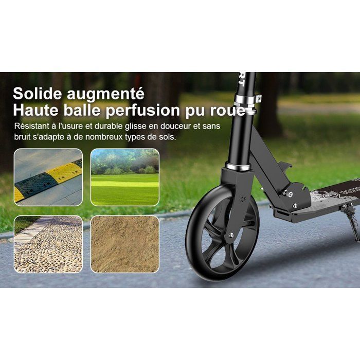 Trottinette Pour Enfants Avec 2 Roues Led De 14,5 Cm,Pliable,Hauteur Réglable,Pour Garçons Et Filles De 3 À 12 Ans,Charge Max.50 K - Achat / Vente Trottinette Pour Enfants Avec 2 Roues Led