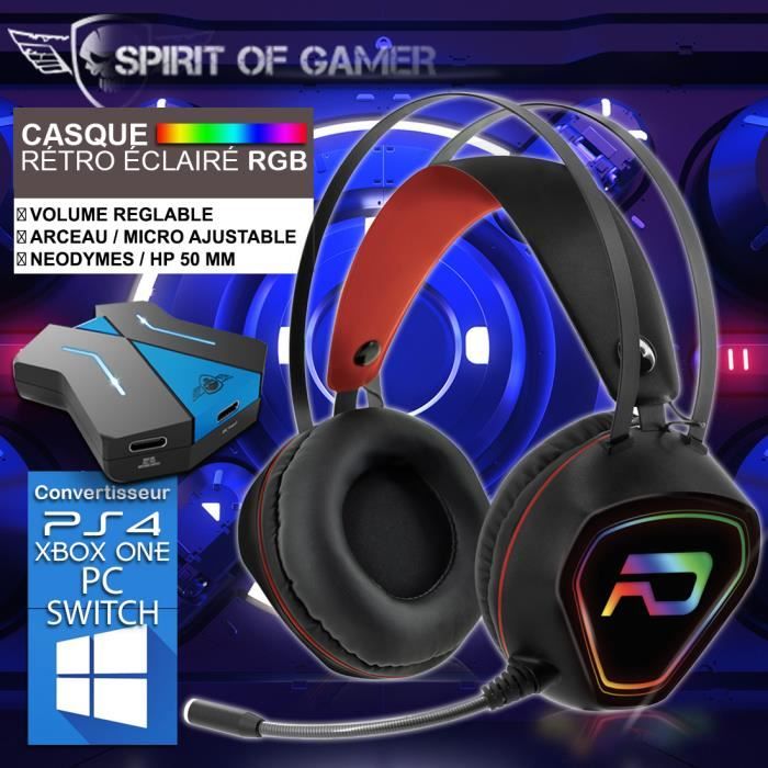 Nsk gaming Pack Pro Gamer Full RGB Clavier, Souris, Tapis et Casque -  Compatible PC / PS4 /Xbox One/Xbox Series S | X