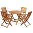 Meuble De Jardin 5 Pcs Bois D Acacia Pliable Rond Achat Vente
