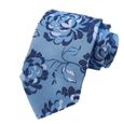 CRAVATE Homme - Cravate business jacquard fleurie style 7 - bleu FZ™-0
