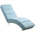 Méridienne London Chaise de relaxation Chaise longue d’intérieur design Fauteuil relax salon bleu pétrole-0