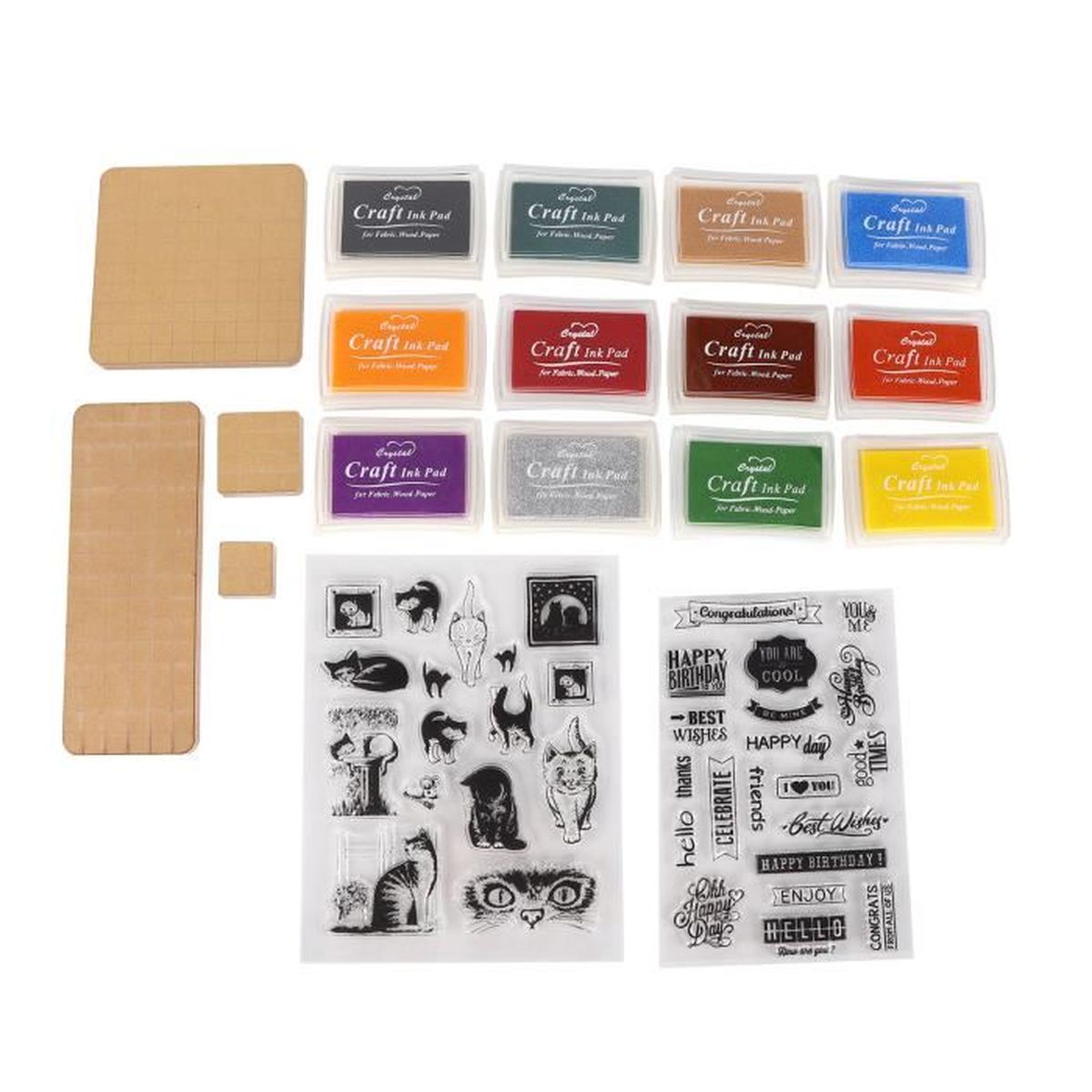 6 Blocs Tampon Acrylique Transparent Avec Lignes - Scrapbooking Cartes DIY