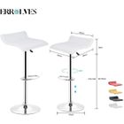 Lot de 2 Tabouret de bar Réglage en Hauteur 63-83cm - ERROLVES - Blanc Chaise haute et Revêtement en PU