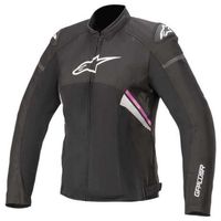Alpinestars Stella T-GP Plus V3 Air Veste textile de moto dames (Black-White-Pink - L)