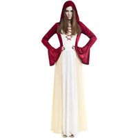 Déguisement Magicienne Médiévale Femme - Robe et Capuche - Noir Multicolore - Extérieur