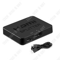 TD® Répartiteur HDMI 1 entrée 2 sorties HD 4k Répartiteur vidéo et audio Convertisseur 1 in 2 Convient aux projecteurs, DLP, LC