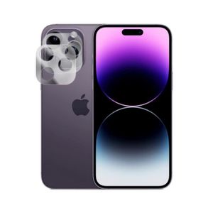 JETech Protection Objectif Caméra Pour IPhone 14 6,1 Pouces Et IPhone 14 Plus 6,7 Pouces, Couverture Anneau Individuel En Métal En Verre Trempé 9H, HD Transparent, 1 Série (Bleu