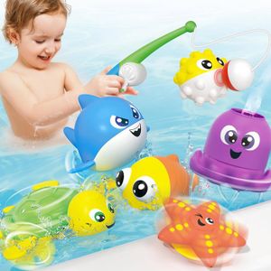 CANNE À PÊCHE Ensemble de jouets de bain magnétiques pour bébé a