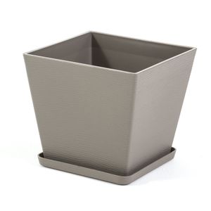 Soucoupe Pour Pots De Fleurs - Diamètre 21,5 Cm, Couleur Taupe, Plastique Léger