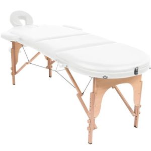 TABLE DE MASSAGE - TABLE DE SOIN Table de massage pliable 4 cm d'épaisseur et 2 traversins Blanc-AKO7370392320813