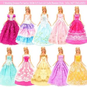 Vêtements pour Barbie 2 tenues mode robe Habit poupée Mattel HBV69