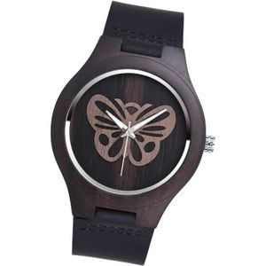 MONTRE Montre en bois de bambou motif papillon - J4366 - Bracelet de montre classique pour homme et femme