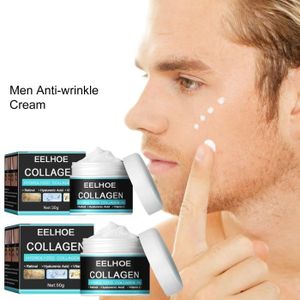HYDRATANT VISAGE 2pcs Crèmes Anti-rides au collagène actif pour homme, crème de beauté à la vitamine E, estompe les ridules, soins du visage