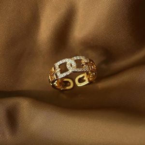 BRACELET - GOURMETTE couleur Lettre Anneaux taille redimensionnable Bagues tendance en or véritable 14k pour femme, Design ajustab