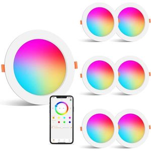 Spot LED Encastrable Orientable RGB, Couleur Changement Spots LED Encastré,  5W(équivalent 50W) Blanc Naturel 4500K Plafonnier Encastré, Télécommande