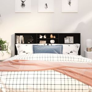 TÊTE DE LIT Armoire de tête de lit - FDIT - Noir - 180 cm - Contemporain - Design