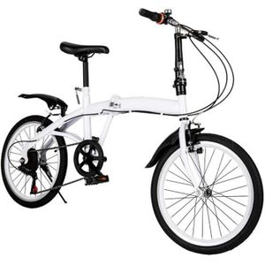 TRICYCLE Vélo pliant 20in, vélo de ville pliable 7 vitesses, vélo en acier au carbone pour adultes