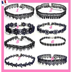Colliers Choker Dentelle Manfnee 5-8 Pièces - Style Gothique Vintage Avec Pendentif Fleur