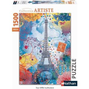PUZZLE Puzzle Tour Eiffel multicolore 1500 pièces Nathan 