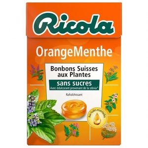 FRIANDISE LOT DE 5 - RICOLA Bonbons Orange Menthe Sans Sucre