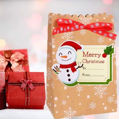 100 Étiquettes Cadeau Noël En Papier Kraft Avec Ficelle - Motifs De Noël, Rectangulaires - Pour Emballage Cadeaux, DIY