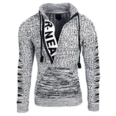 Pull Homme en Tricot Manches Longues la Mode 1 4 Zip Pullover