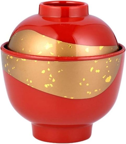 Bol Japonais Vintage à Nouilles Ou Soupe - Rouge, Occasion Avec Style Asiatique Authentique