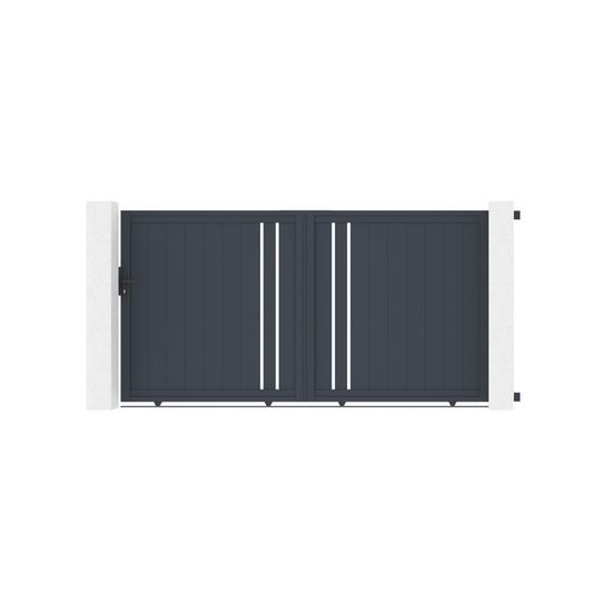 Portillon GIONA En Aluminium 1m X 1,20m - Gris Moderne - Résistant Aux Intempéries Et Facile à Installer