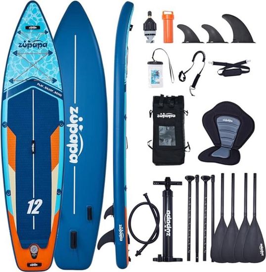 SUP Gonflable Premium Avec Siège Kayak - 330x76x15cm - Portance 150kg - Complet Accessoires