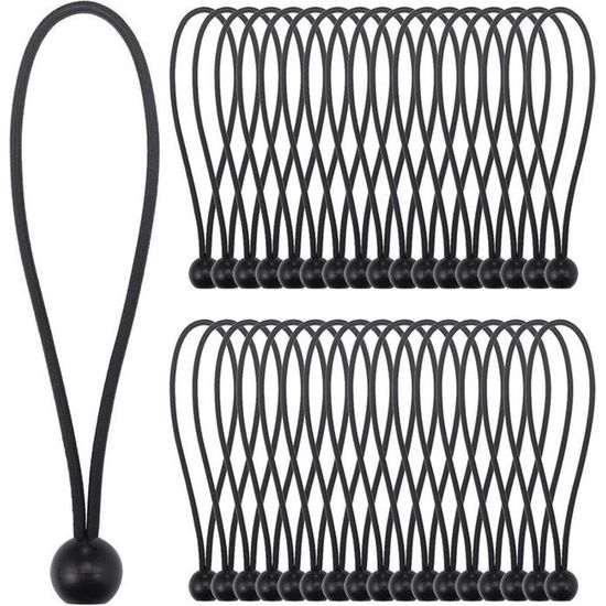 Tendeur Élastique 35×Noir Bungee Tendeur Boule20CM Corde Elastique pour Tendeur Élastique 35×Noir Bungee Tendeur Boule20CM Corde Elastique pour