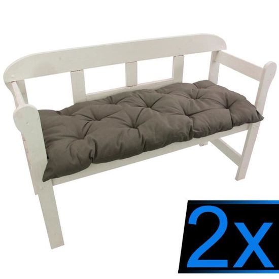 2x coussins pour banc 110 x 50 x 8 cm gris coussin matelasse confortable pour bancs chaise longue ou balancelles de jardin cdiscount jardin