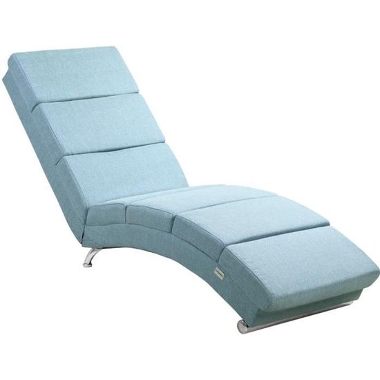 Méridienne London Chaise de relaxation Chaise longue d’intérieur design Fauteuil relax salon bleu pétrole