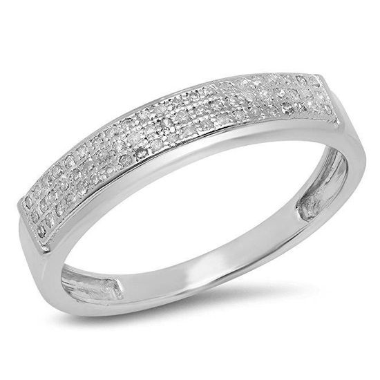 Bague Homme Diamant 0 25 Ct 925 1000 Argent Fin Rond Diamant Pave