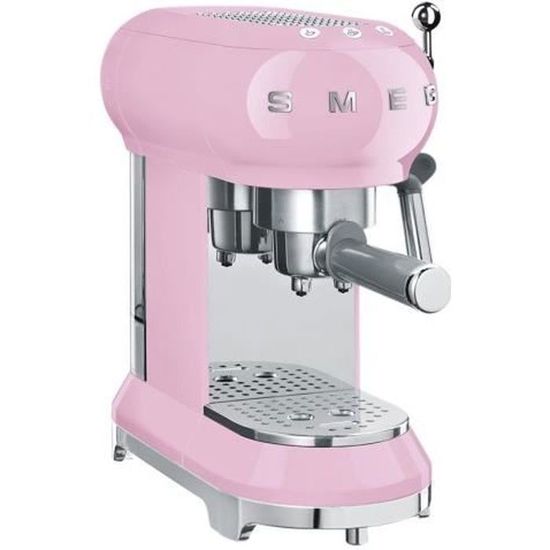 Smeg 50's Style ECF01PKEU Machine à café avec buse vapeur "Cappuccino" 15 bar rose cadillac