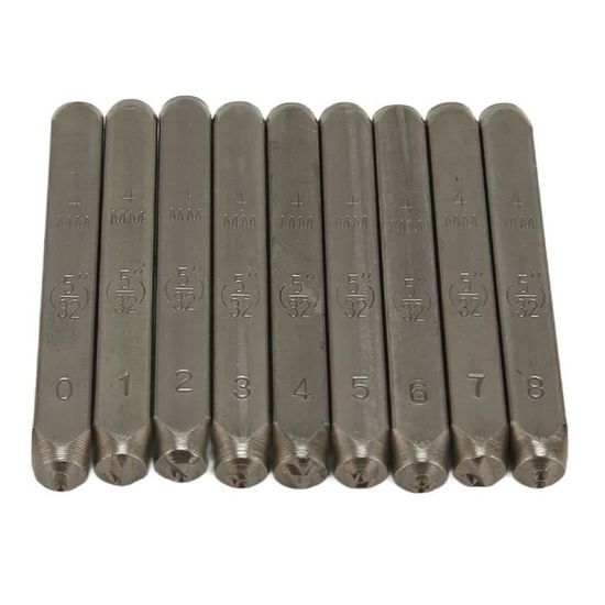 Poinçons Alphabet Et Chiffres En Acier 3 Mm – Lot De 36 Lettres + Chiffres 0-9 Avec Poignée, Pour Marquage Métal, Bois, Cuir - 10