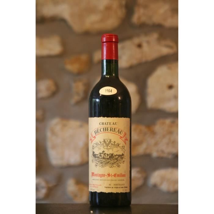 Vin rouge, Montagne St Emilion, Château Bechereau 1964 Rouge