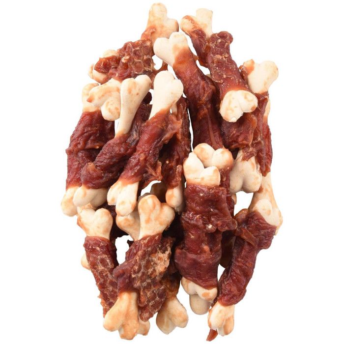 Friandise os de calcium avec canard Hapki BBQ pour chien 170 g sans gluten. - Flamingo