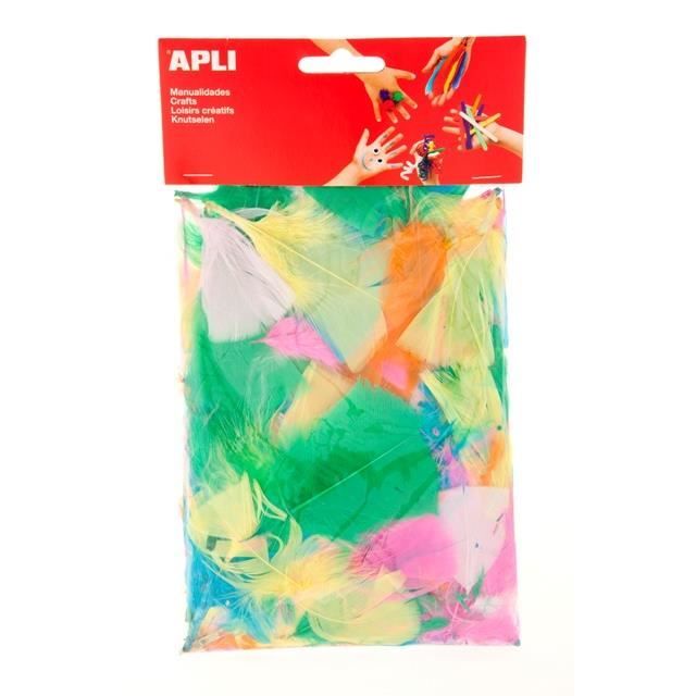 APLI Sachet de plumes - Type duvet - Couleurs assorties - 14 g