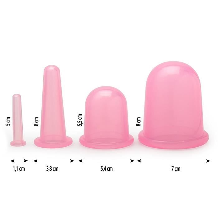 4x ventouses Anti Cellulite Massage Cup, contre la peau d’orange