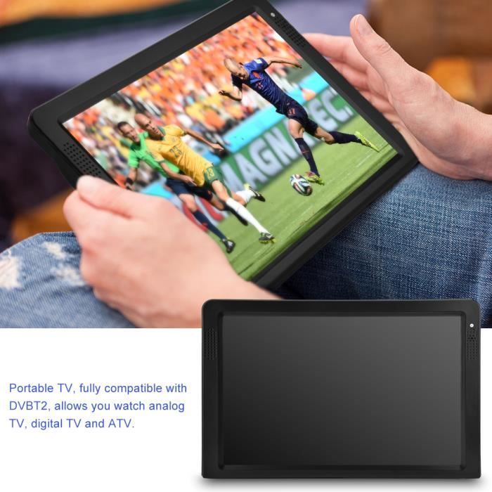 12.1 Pouces Mini Portable TV Lecteur Rechargeable Digital TFT-LED Écran