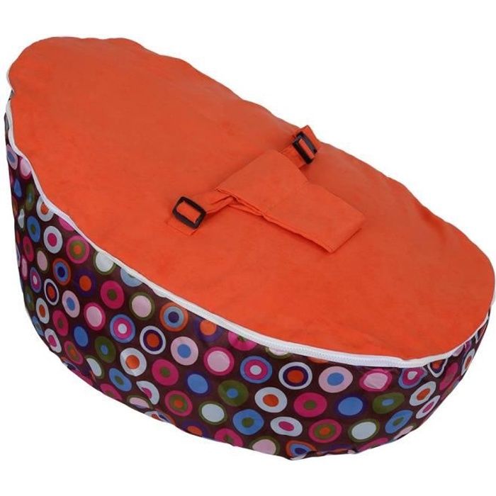 Lit bébé douce douillet pouf bébé enfant Sans aucun remplissage Sac couchage Base Snuggle Allaitement bébé NATUREL orange - BIG