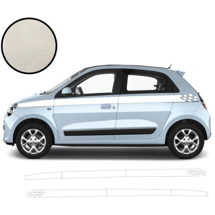 Renault twingo bande - Blanc - kit autocollant adhésif - Ref.683