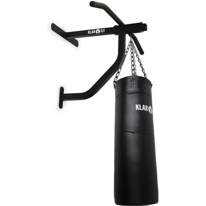 Klarfit Kit Musculation : Sac de Frappe Punching Ball Boxe et Barre de Traction Murale (350 Kilos max, Fixation Murale)