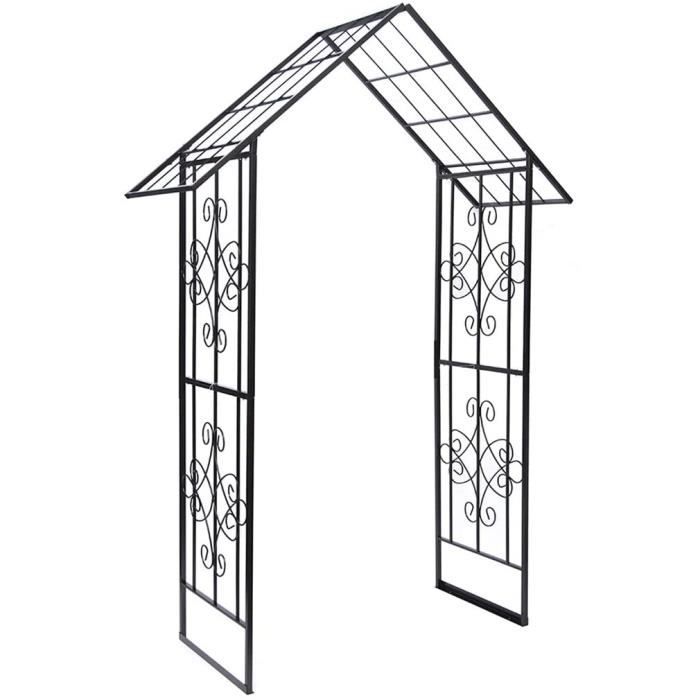 Arche Jardin, Rosier Grimpant, Gloriette Fer Forgé, Résistant aux Intempéries, 113cmx60cmx240cm, Pergola Tonnelle pour Plantes G,454
