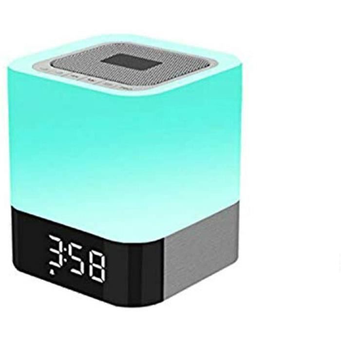 Lampe de Chevet avec Enceinte Haut-Parleur Bluetooth Portable sans Fil avec Contrôle Tactile, Réveil, Lecteur MP3,Lampe de Table Cou