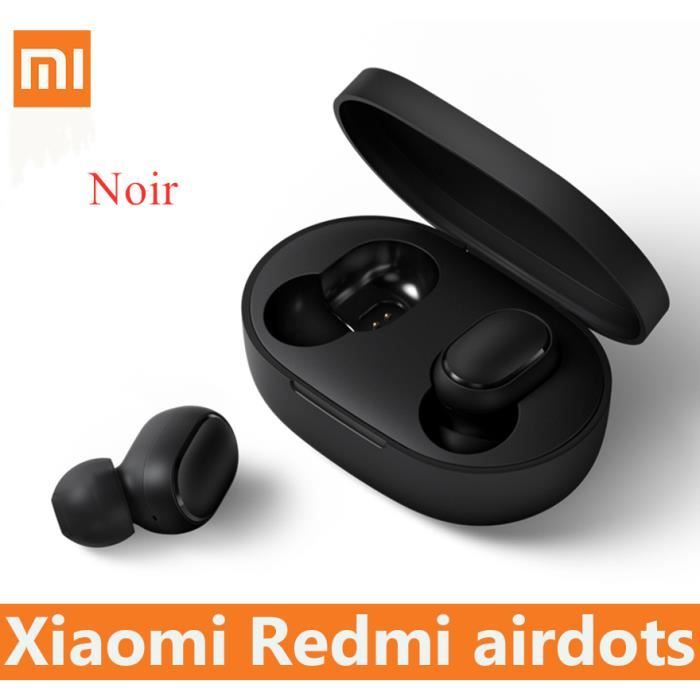 Xiaomi Redmi AirDots TWS Ecouteurs Bluetooth 5.0 Sans Fi avec Micro Sport Étanche Casque -3.5mm - Noir