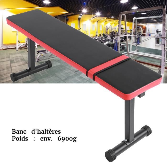PET-80-Banc Haltérophilie Plat pour Musculation - Multi Functional Sit Up Fitness Bench Tabouret De Remise en Forme