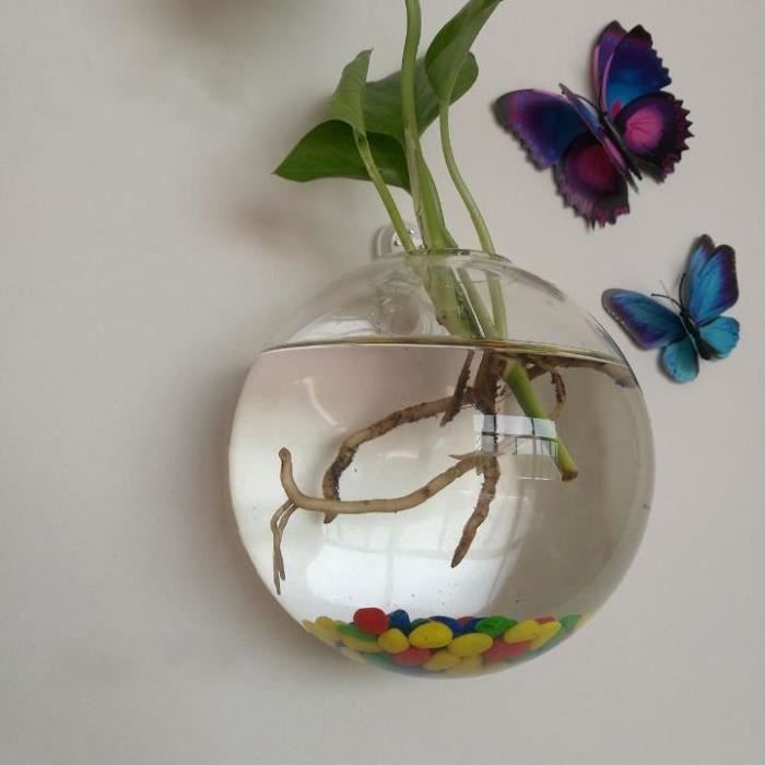 Aquarium,Aquarium mural en acrylique suspendu pour poissons, Vase à plantes, fleurs, Betta, décoration de la maison - Type B