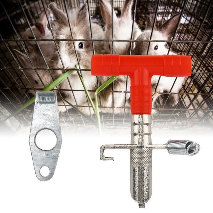 Tbest Abreuvoir pour lapin 10pcs lapin fontaine à boire type de ressort bec de canard équipement d'eau potable automatique